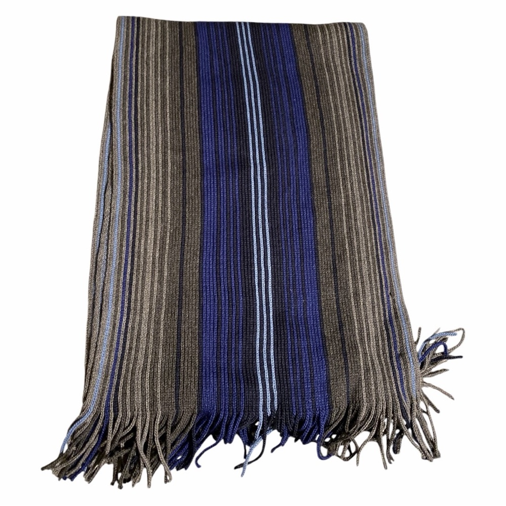 Striped Blue and Gray Men's Scarf